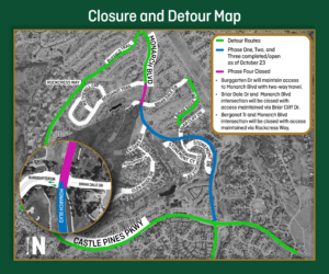 Detour map for phase 4 of Monarch